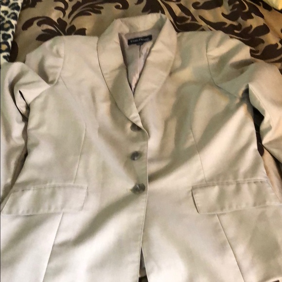 Taupe shawl collar jacket. - Picture 1 of 5